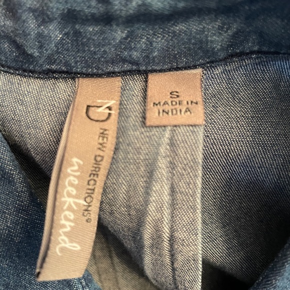 🌸🌸SALE! 4 for$20! NEW DIRECTIONS Blue Sleeveless Button Down Top SzSmall - Picture 5 of 6